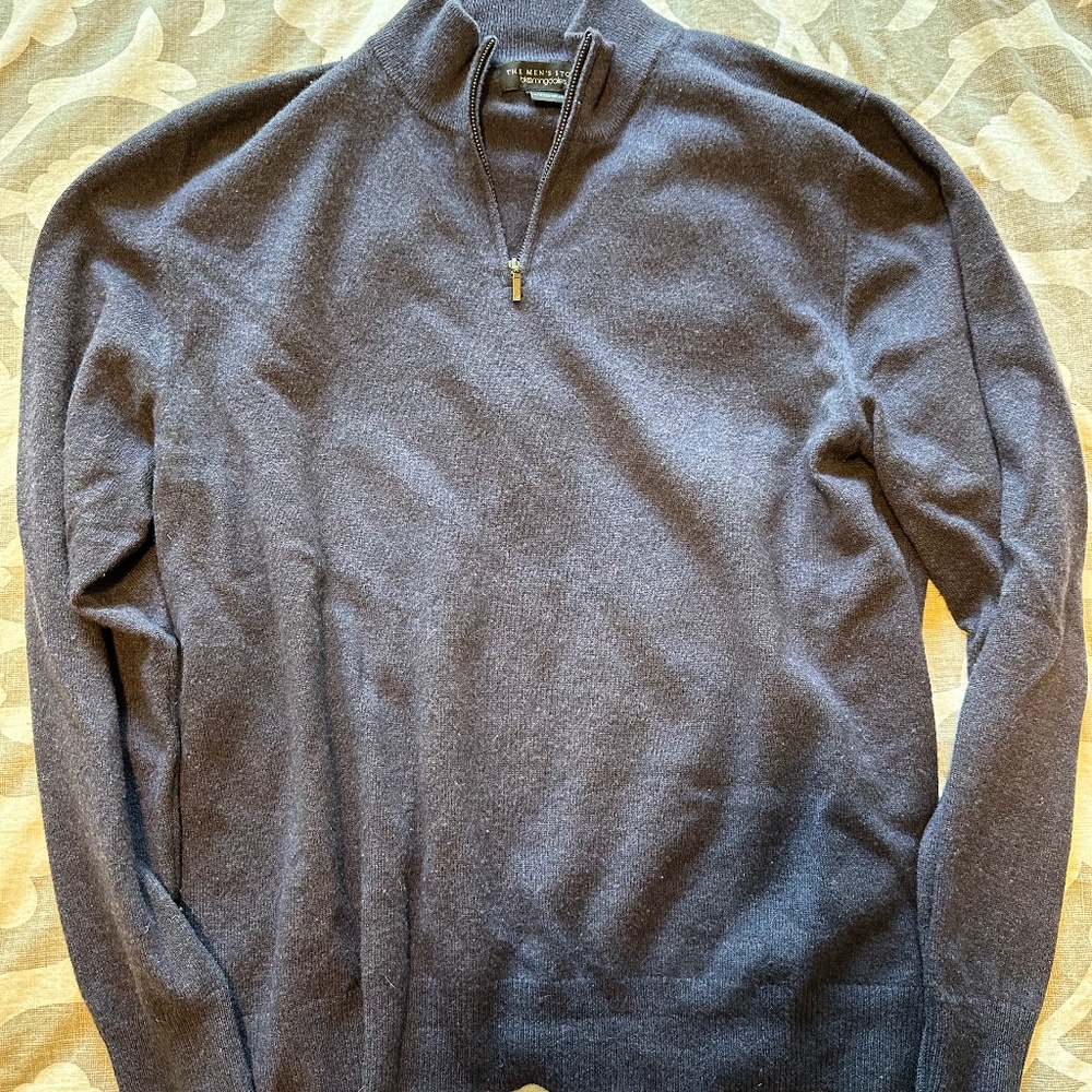 Bloomingdale’s The Men’s Store Cashmere Quarter Zip Sweater